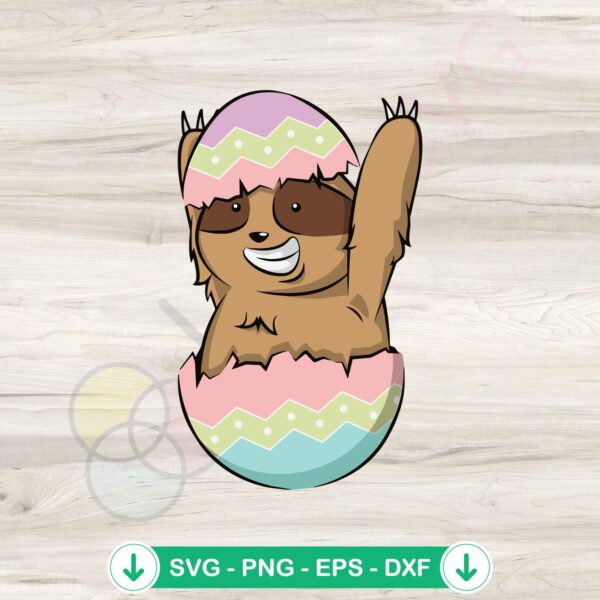 Funny Sloth Easter Egg SVG file for Cricut cutting machine