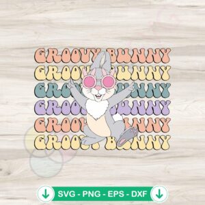 Groovy Bunny SVG file for Easter, cricut svg, cutting file