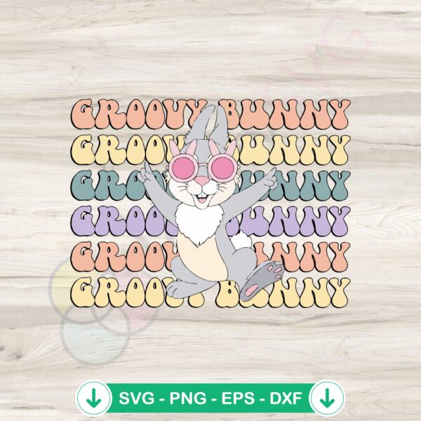 Groovy Bunny SVG file for Easter, cricut svg, cutting file