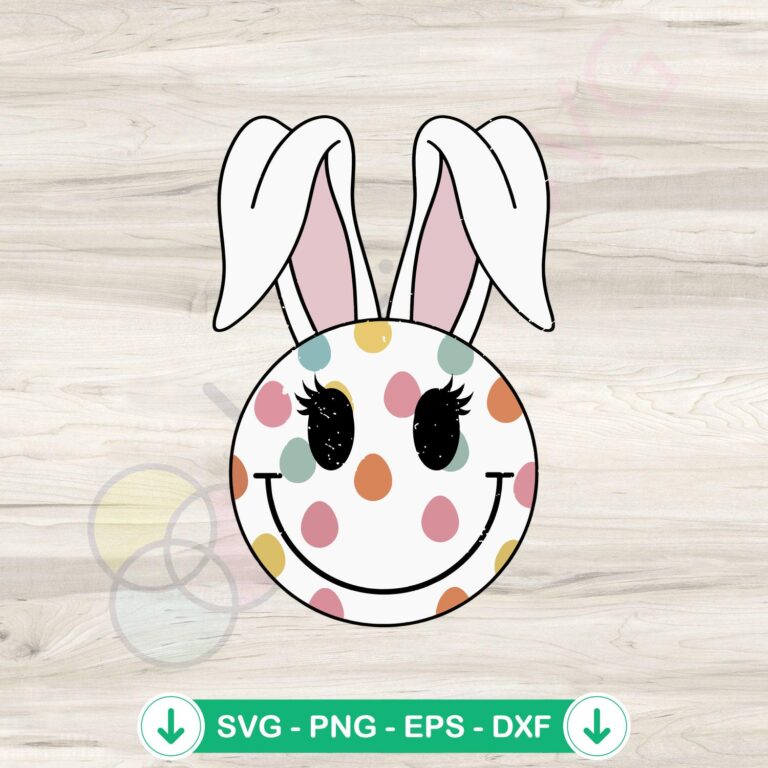 Funny Easter Bunny Ear Smiley Face SVG Cutting Digital Files 2 Funny Easter Bunny Ear Smiley Face svg file for cricut cutting
