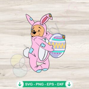 Cute Easter Pooh Bear SVG file for Cricut cutting machine