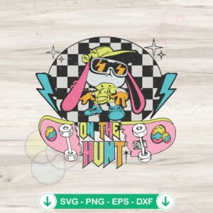 Funny Easter Day SVG bunny skateboard cutting file