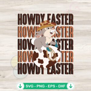 Funny Easter Cowboy Rabbit SVG file for Cricut cutting