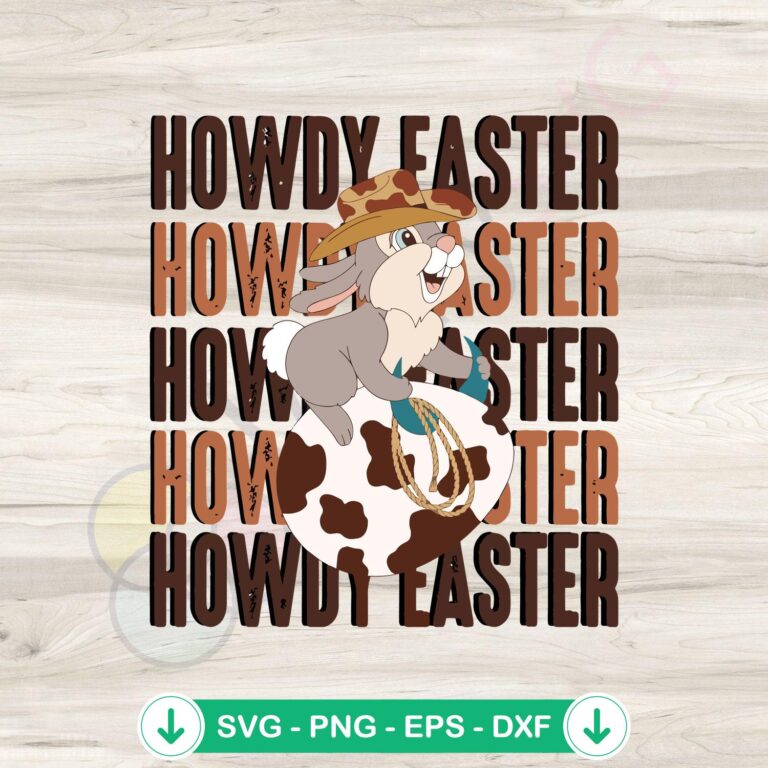 Funny Easter Cowboy Rabbit SVG Cutting Files - Howdy Easter Day 2 Funny Easter Cowboy Rabbit SVG file for Cricut cutting