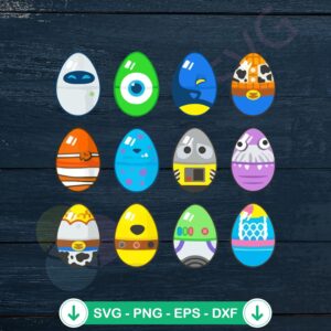 Pixar Classic Characters Easter Eggs svg file cutting file