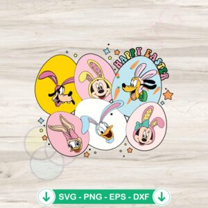 Disney Easter Egg Mickey and Friends svg file for cutting
