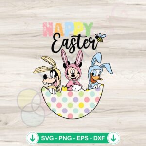 Happy Easter Mickey and Friends SVG file for cutting machines