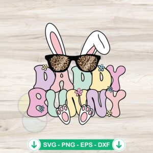 Daddy Bunny Leopard Sun Glasses SVG file, cricut cutting file