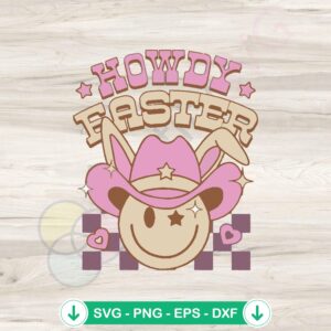Howdy Easter Cowgirl SVG file for Cricut cutting machine