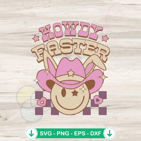 Howdy Easter Cowgirl SVG file for Cricut cutting machine