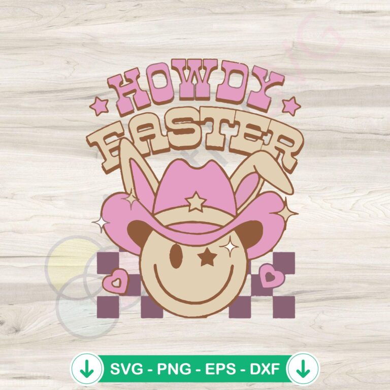 Howdy Easter Wester Cowgirl SVG: Cricut & Sublimation Files 2 Howdy Easter Cowgirl SVG file for Cricut cutting machine