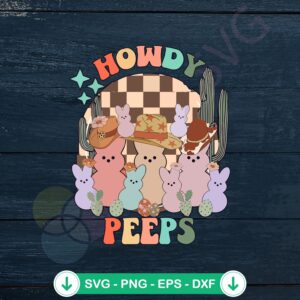 Howdy Bunnies Happy Easter Cowboy Cowgirl SVG file