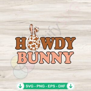 Howdy Bunny Easter Egg svg file for Cricut, cutting file