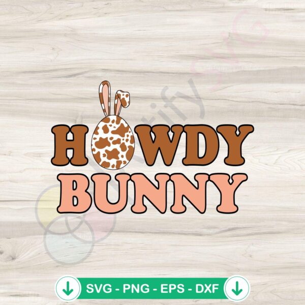 Howdy Bunny Easter Egg svg file for Cricut, cutting file