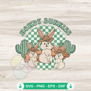 Howdy Bunny Retro Vibes SVG file for kids - cricut svg cutting file