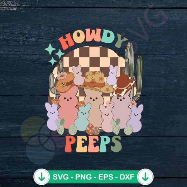 Western Howdy Bunnies SVG file for Cricut and DIY crafts