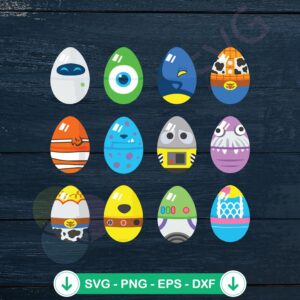Pixar Classic Character Easter Eggs SVG file for cutting machines