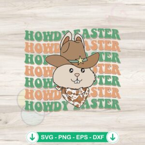 Howdy Easter Bunny Cowboy SVG file for Cricut, cutting file