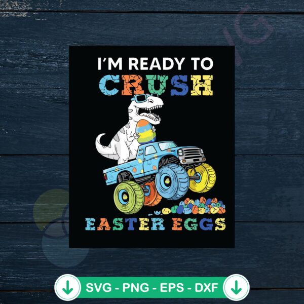 Kids Easter Eggs Monster Truck SVG file for cutting machine