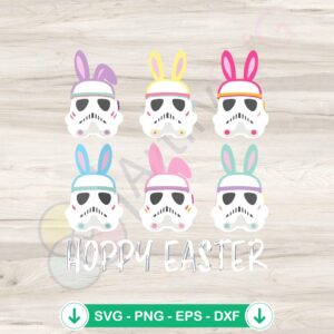 Star Wars Easter Storm Troopers Bunny Ear svg file for cricut cutting