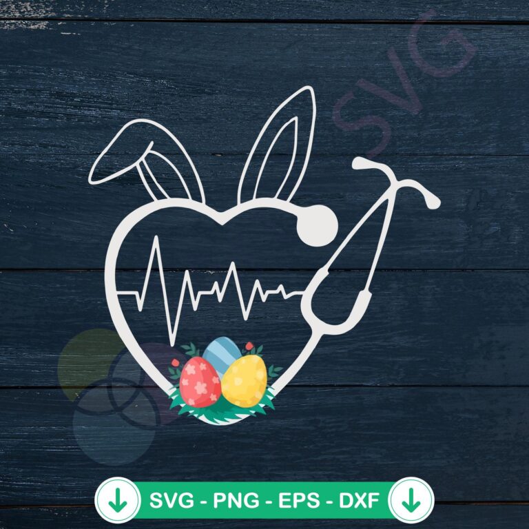 Stethoscope Love Easter Nurse SVG file for cutting machines