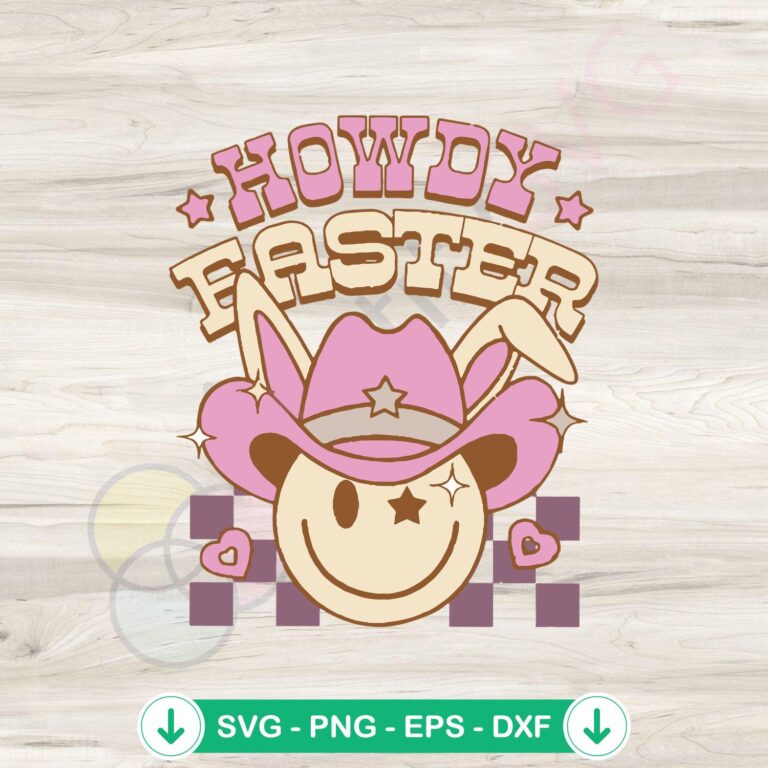 Easter Cowgirl Western Bunny SVG Cutting Files - Howdy Cowgirl Design 2 Easter Cowgirl Western Bunny SVG file, cutting file for Cricut