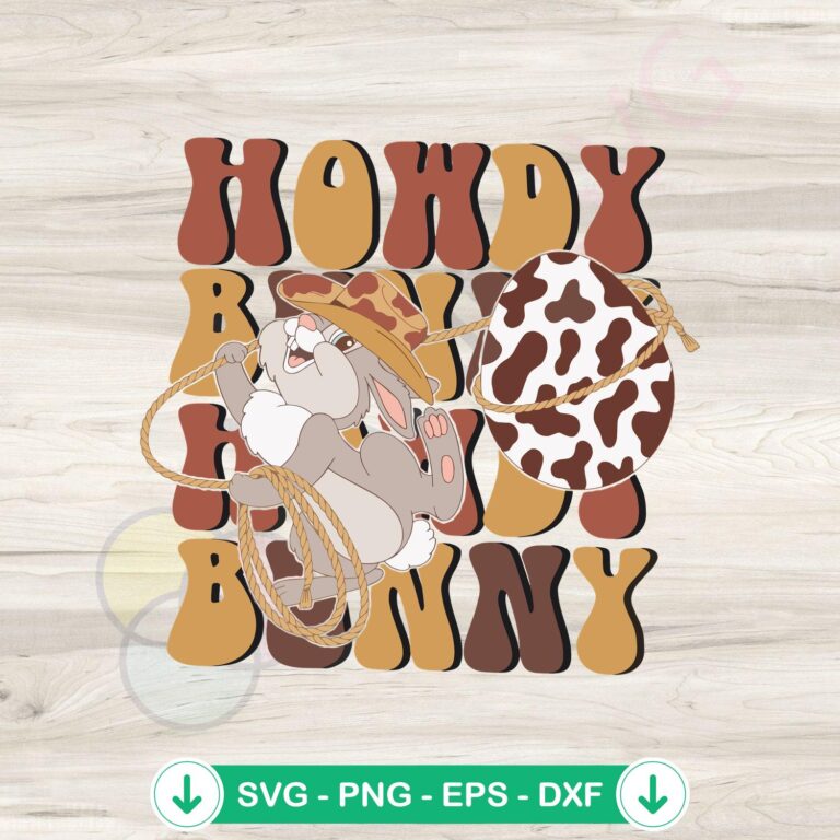 Howdy Bunny Easter Egg Western Cowboy Bunny SVG Cutting Files 2 Howdy Bunny Easter Egg SVG file for Cricut cutting machine