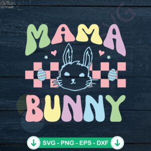 Happy Mother's Easter Day SVG file, cute bunny design for cricut