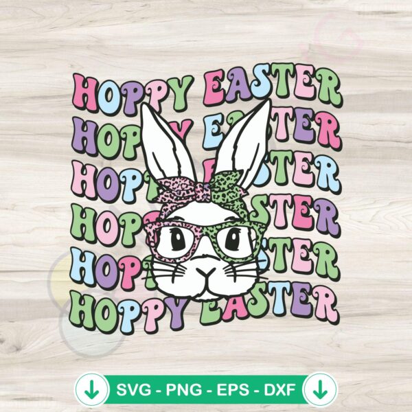 Hoppy Easter Retro Bunny SVG file for Cricut cutting machine