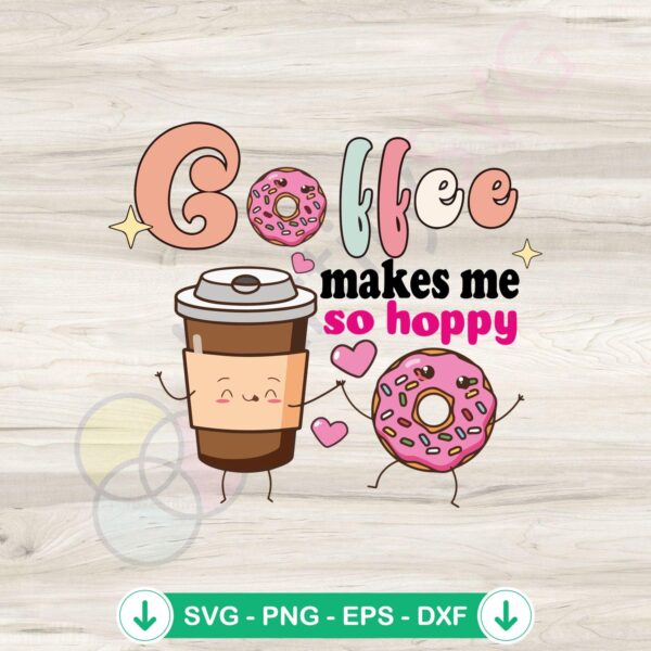 Easter Coffee Doughnut SVG file for Cricut cutting machine