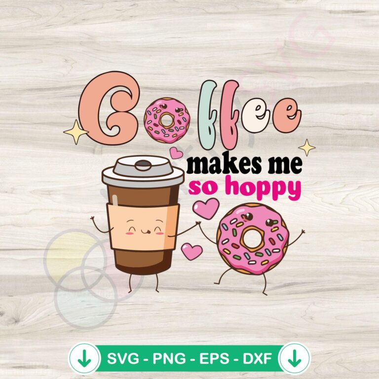 Easter Coffee Doughnut SVG file for Cricut cutting machine