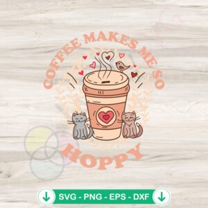 Vintage Easter Coffee SVG file for Cricut cutting machines
