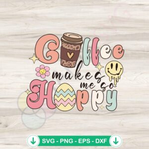 Hoppy Easter Coffee Lover SVG file for Cricut cutting machine