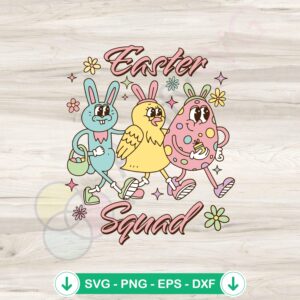 Retro Easter Squad SVG file for Cricut cutting machines