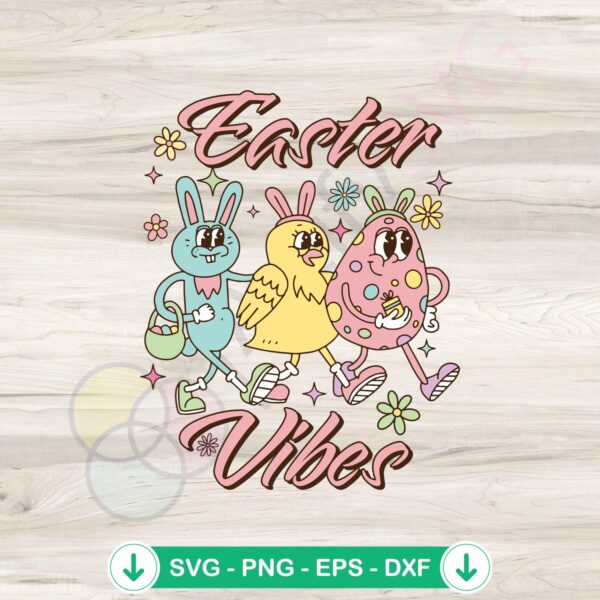 Happy Easter Vibes SVG file for Cricut cutting machine design