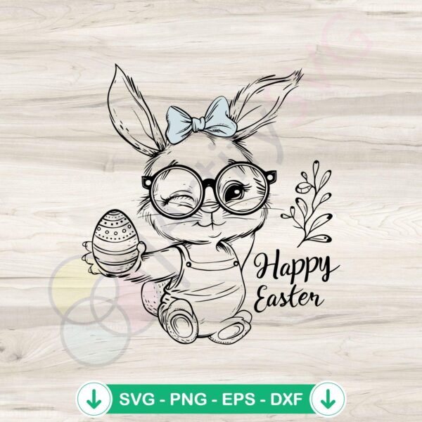 Vintage Easter Bunny Eggs SVG file for Cricut cutting