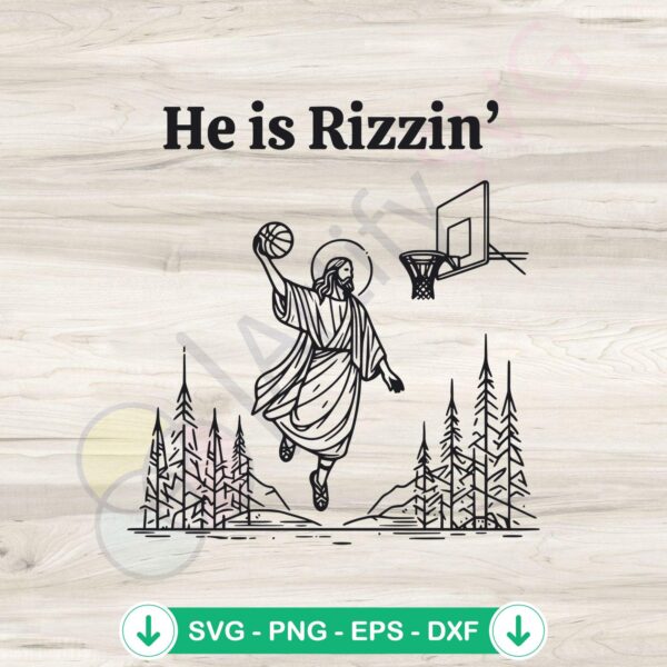 Funny Easter Jesus Playing Basketball SVG file for cutting