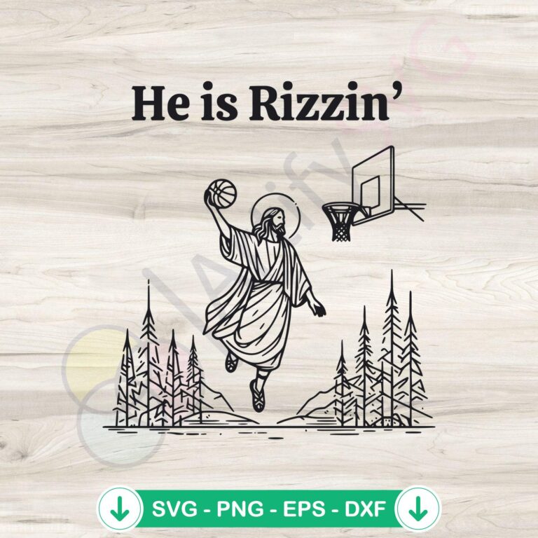 Funny Easter Jesus Playing Basketball SVG file for cutting