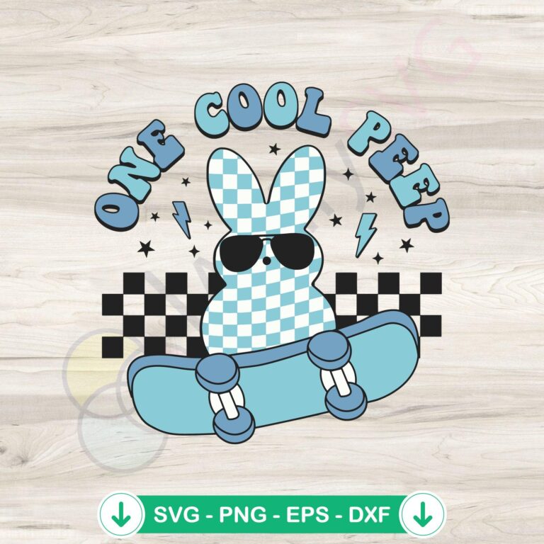 One Cool Peep Skateboard SVG file for Cricut cutting machine