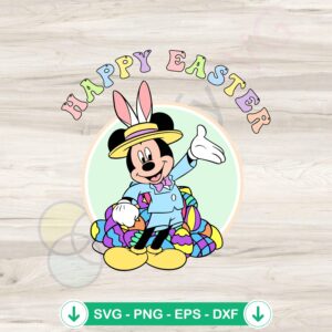Mickey Happy Easter svg file for Cricut cutting machine