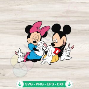 Disney Easter Mickey Minnie Bunny SVG file for cutting machine