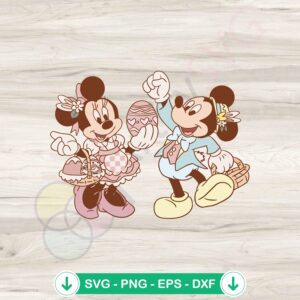 Mickey and Minnie Easter Eggs SVG file for Cricut cutting machine
