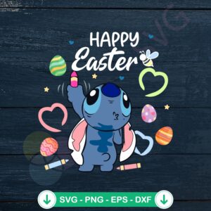 Disney Stitch Happy Easter SVG file for cutting machines
