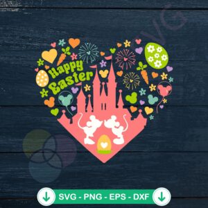 Disney Happy Easter Mickey Minnie Castle SVG file for Cricut