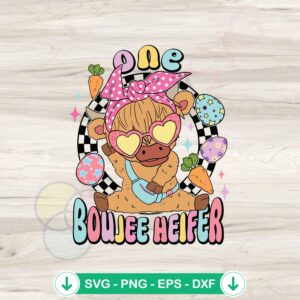 Retro Boujee Heifer SVG file for Cricut cutting machine