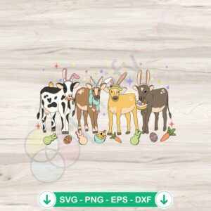 Funny Heifer Easter Cows SVG file for cricut cutting machine