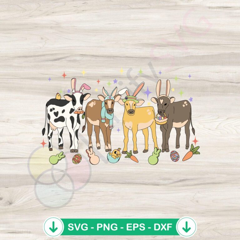 Funny Heifer Easter Cows Bunny SVG Files for Cricut - Cute Holiday Cut Files 2 Funny Heifer Easter Cows SVG file for cricut cutting machine