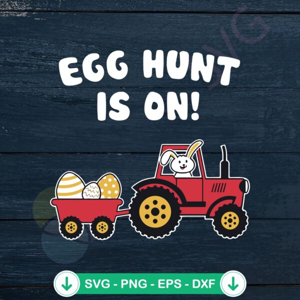 Easter Bunny Riding Tractor SVG file for Cricut cutting machine