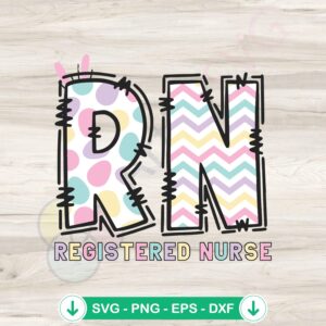 Retro RN Registered Nurse Easter SVG file for crafts