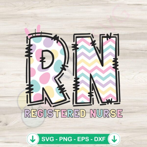 Retro RN Registered Nurse Easter SVG file for crafts
